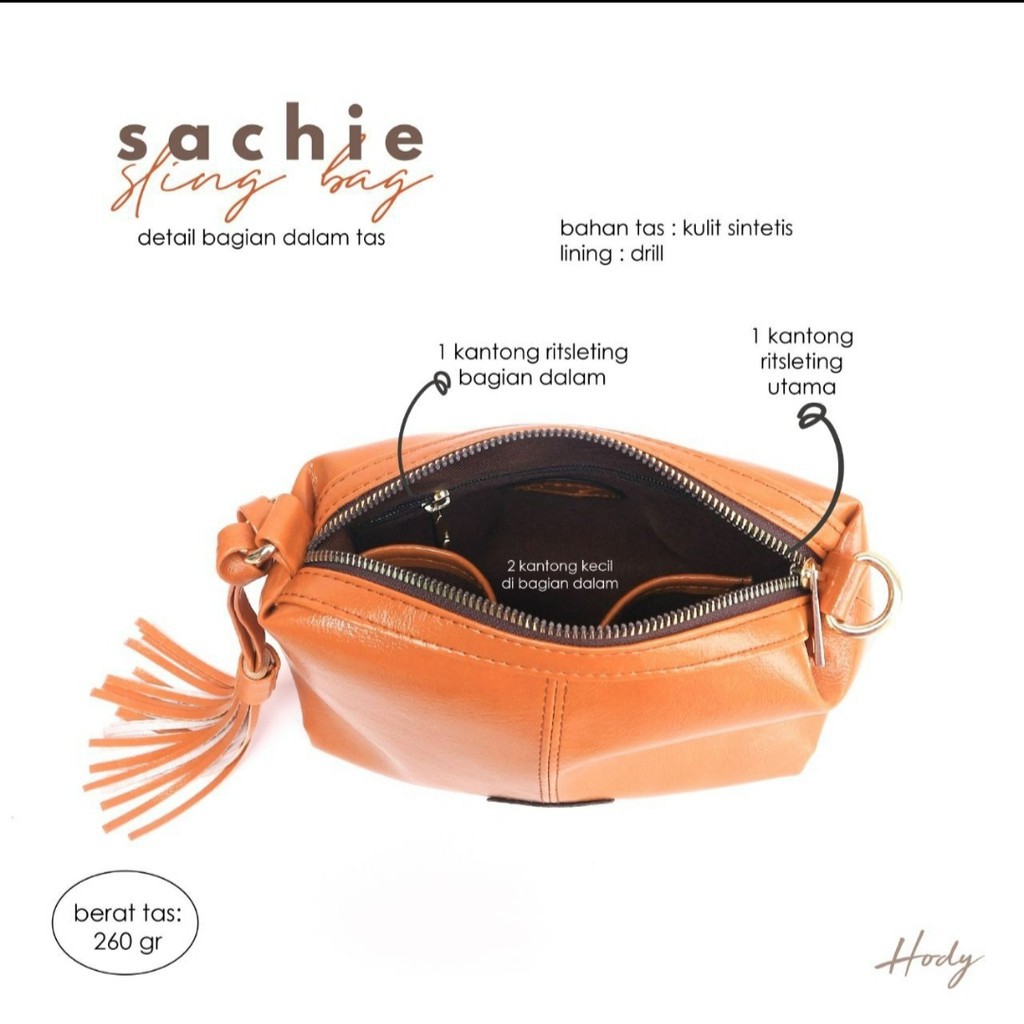 Tas Wanita SACHIE by HODY Sling Bag Tas Sintetis Premium Produk Brand Lokal Terbaru