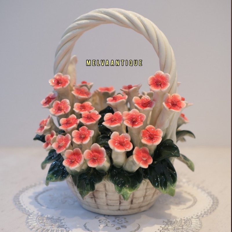 Bunga Keramik Italy Capodimonte / Bunga keramik Keranjang Italy #01