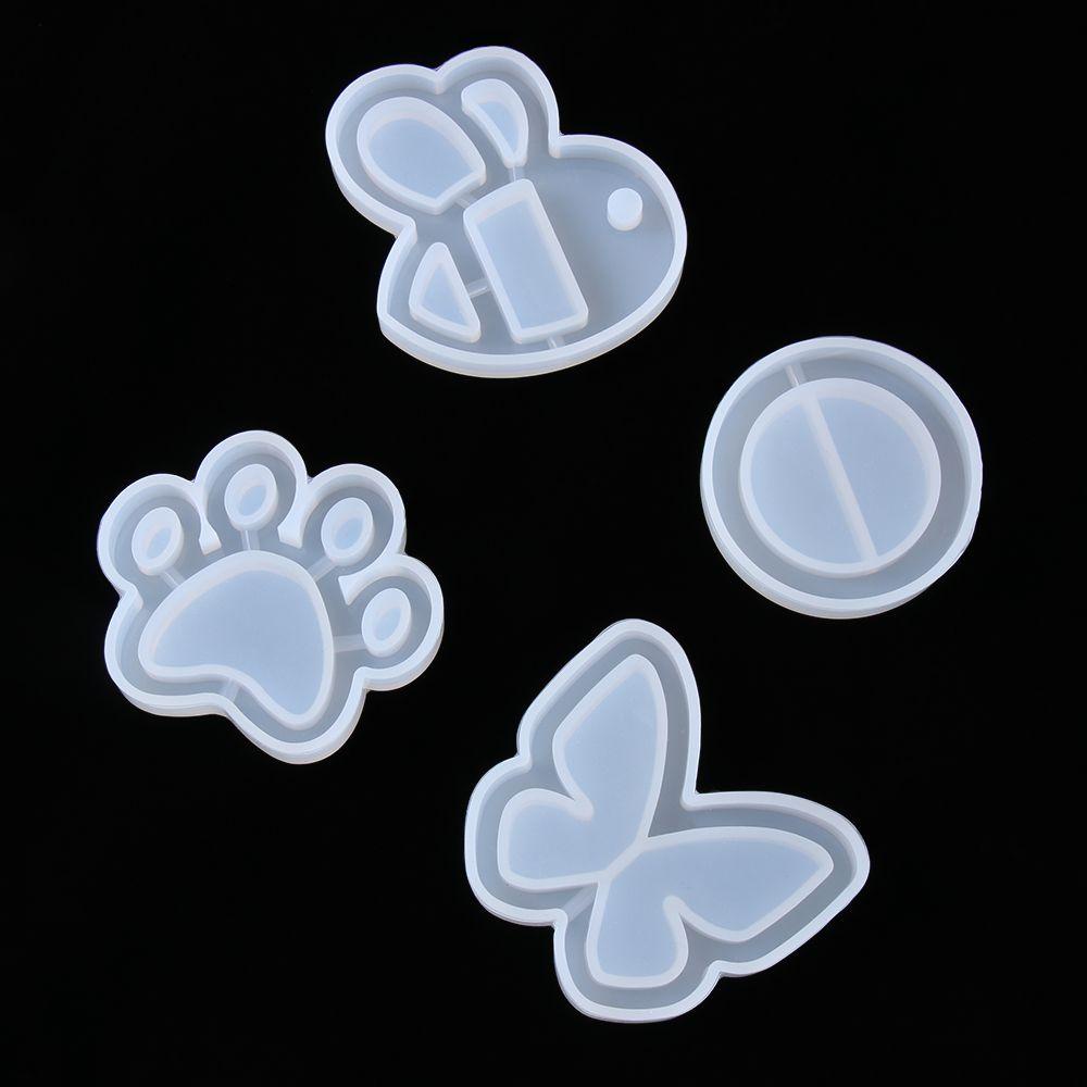 Chookyy Shaker Resin Mold Cat Paw UV Epoxy Crystal Pendant Gantungan Kunci Cetakan