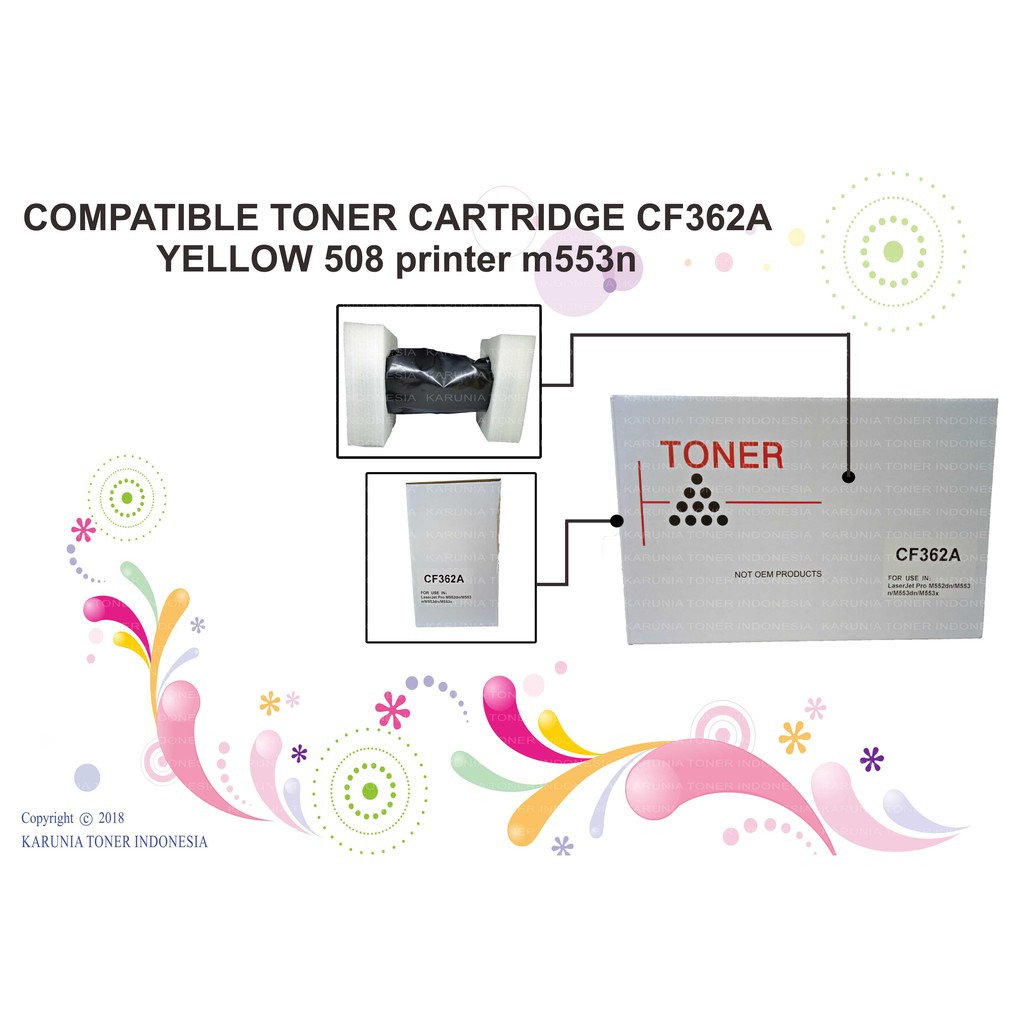 Compatible Toner Cartridge Printer HP Laserjet 508 508A M553dn M577z M553 M577 CF362A CF362 Yellow