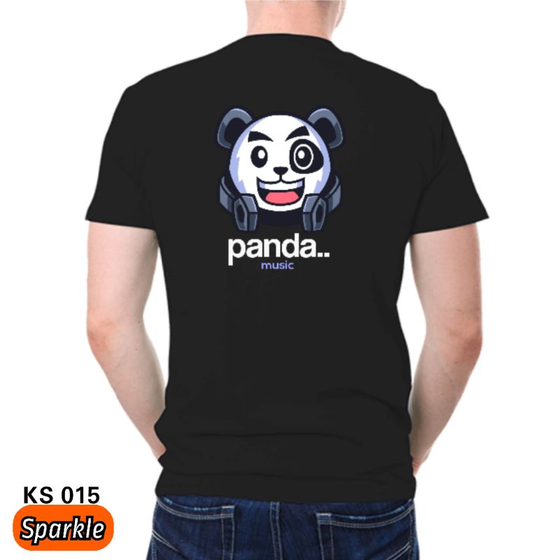 Kaos Distro Original Motif Panda Bahan Cotton Combad 30s - Sparkle