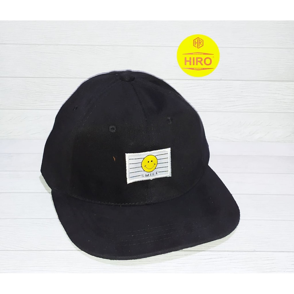 Topi Snapback Bordir SMILE Original New Model -Topi Distro Pria-Topi Pria Keren