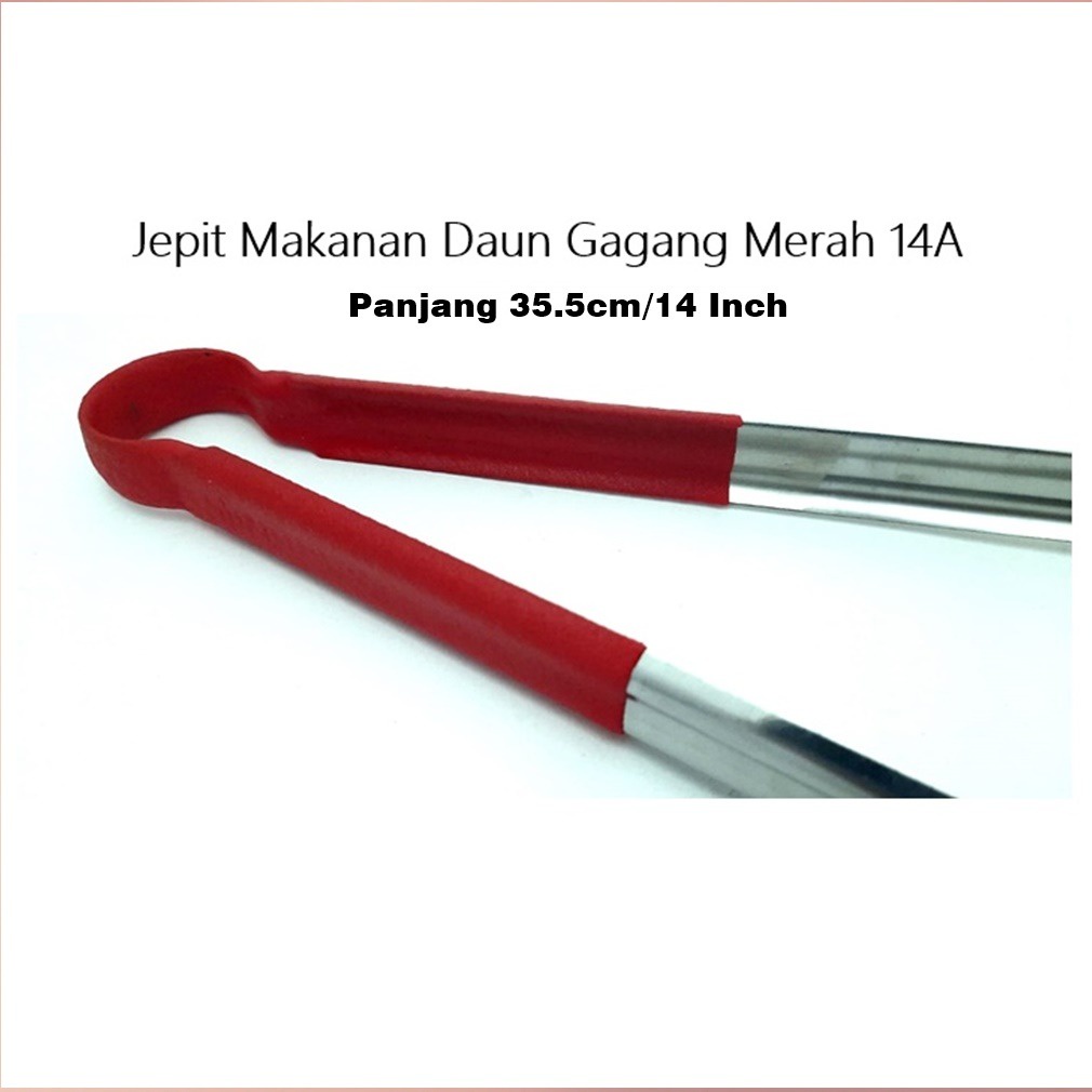 Jepit/Capit Makanan Daun Merah 14A 35.5cm &amp; 12A 30cm