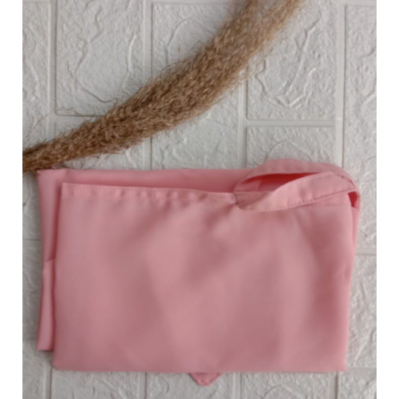 Bergo Maryam Simple Tali Jilbab Siria Wolfis Non Pet Daily Hijab Remaja-Babypink