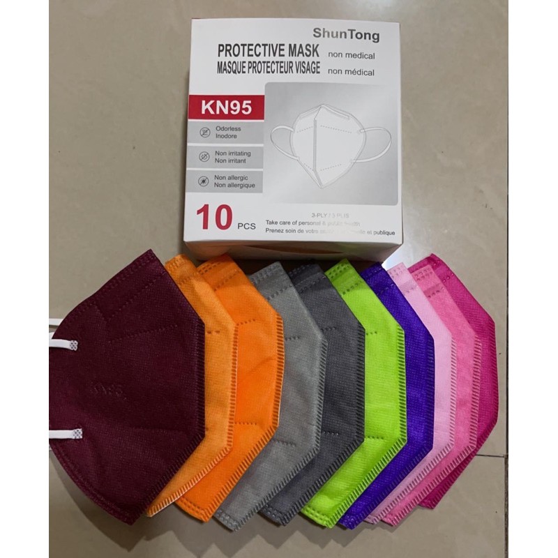 MASKER 5PLY KN95 PUTIH HITAM DAN MIX WARNA ISI 10PCS / MASKER EARLOOP KN 95 MURAH