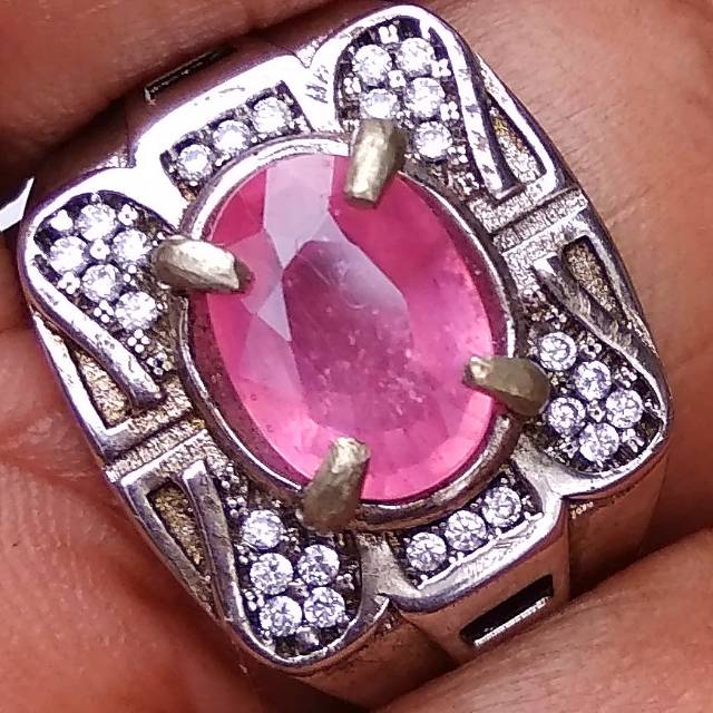 Natural Pink Sapphire Safir Asli Alam Koleksi Ruby Tourmaline Kecubung Cat Eye Quartz Topaz Emerald 