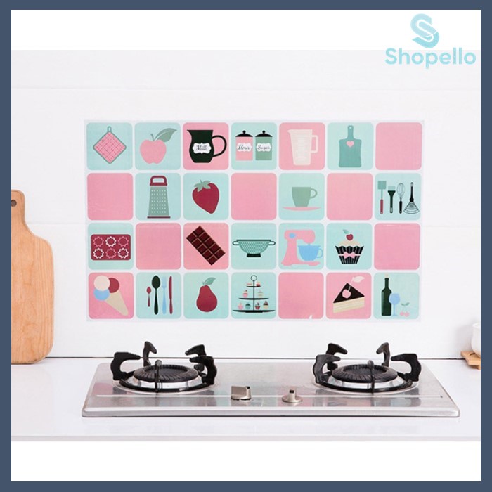 SHOPELLO - Wall Stiker DAPUR Anti Minyak 45 x 70 cm bahan Aluminium Foil