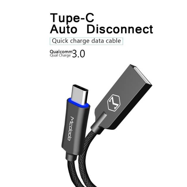 Mcdodo type c auto disconnect data cable