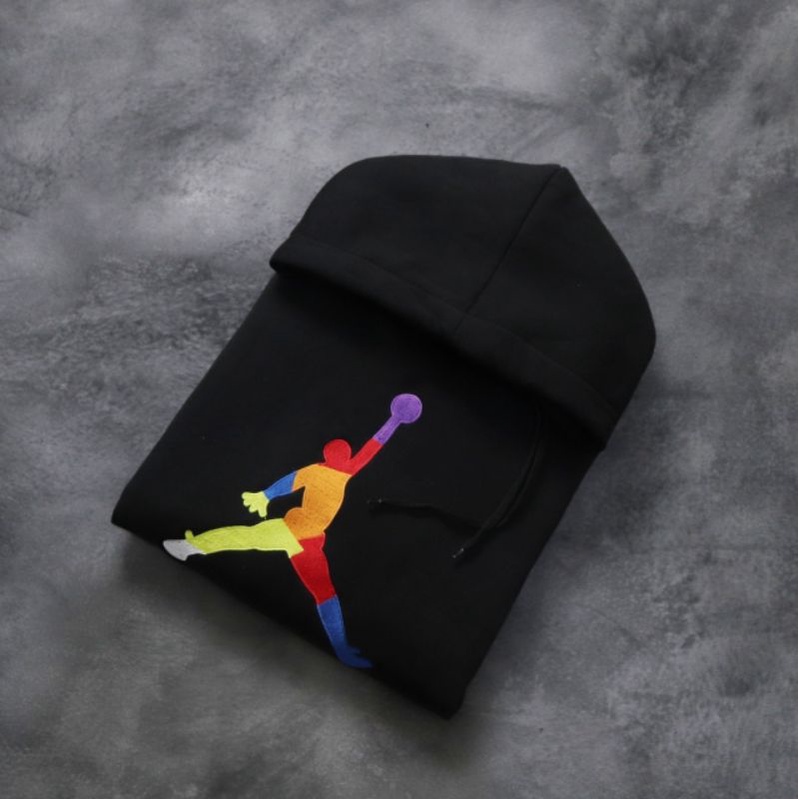 SWEATER HOODIE AIR JORDAN RAINBOW JUMP BORDIR PREMIUM FULLTAG &amp; LEBEL