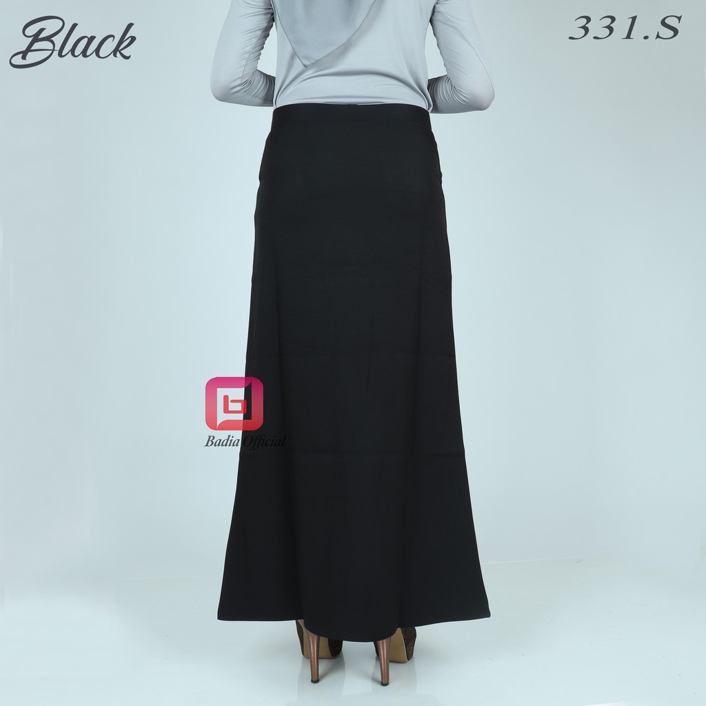 rok A line pinggang karet panjang bahan semiwool korean gracella sedikit stretch formal kerja kantor jumbo wanita premium