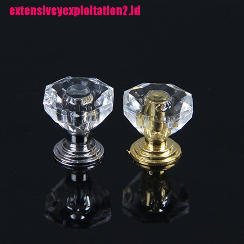 &lt; E2id &amp; &gt; 10Pcs Knobs Kristal Crystal Diamond Akrilik Tarikan Laci Pintu Lemari