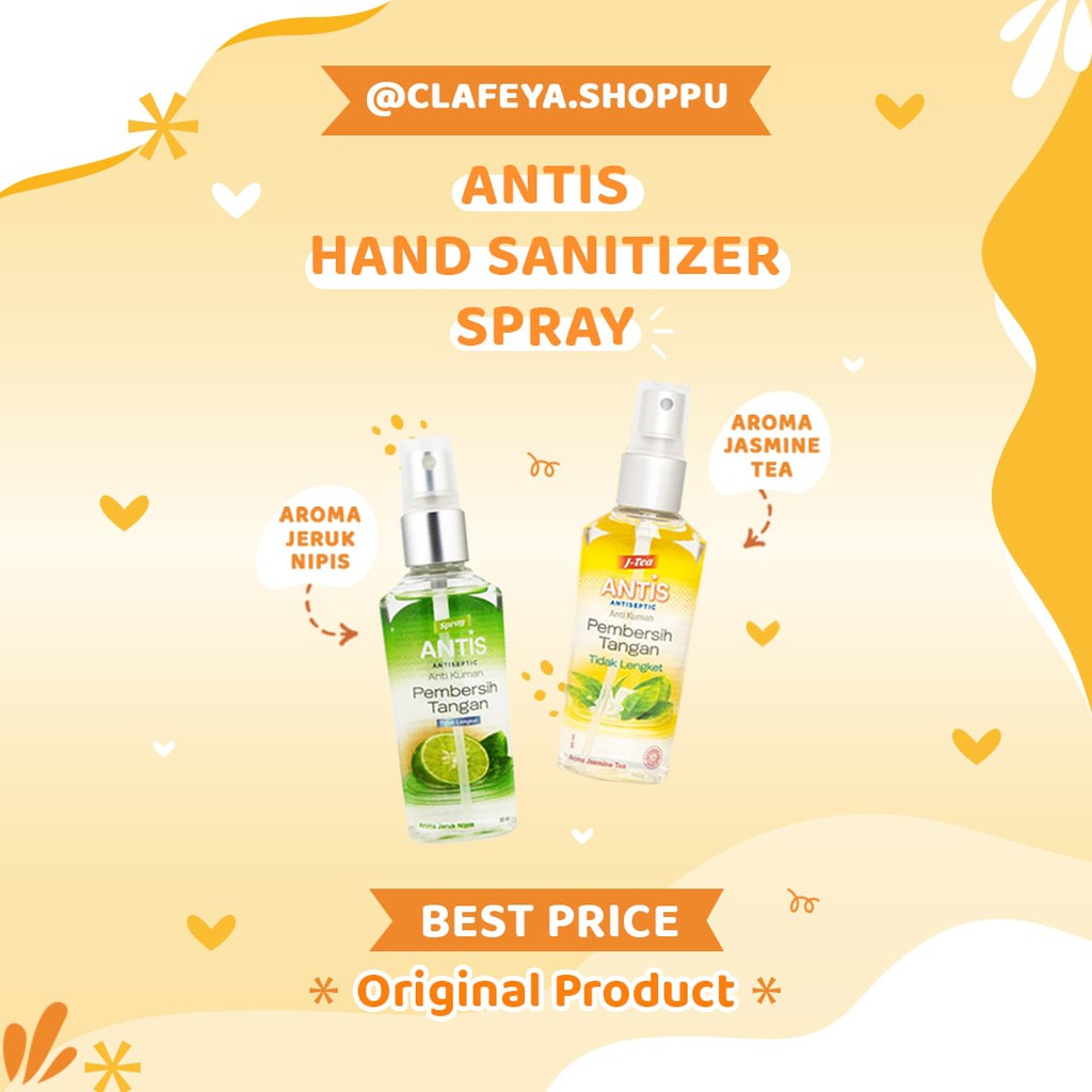 Antis Hand Sanitizer Spray 55 ml dan 200 ml -  Antis Hand Sanitizer Gel 200 ml ORIGINAL
