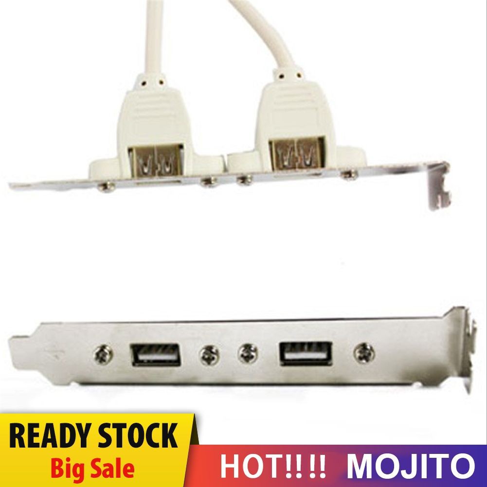 MOJITO 2 Port Rear Panel Bracket Motherboard Cable USB 2.0 Connector Cable Adapter