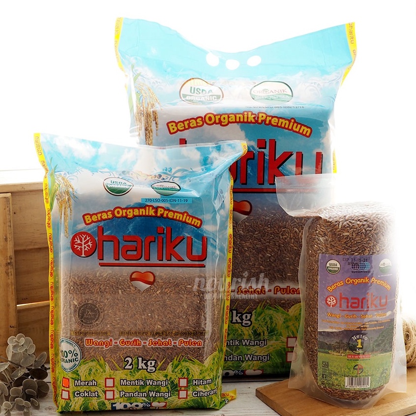 Hariku, Organic Red Rice 5kg (Beras Merah Organik)