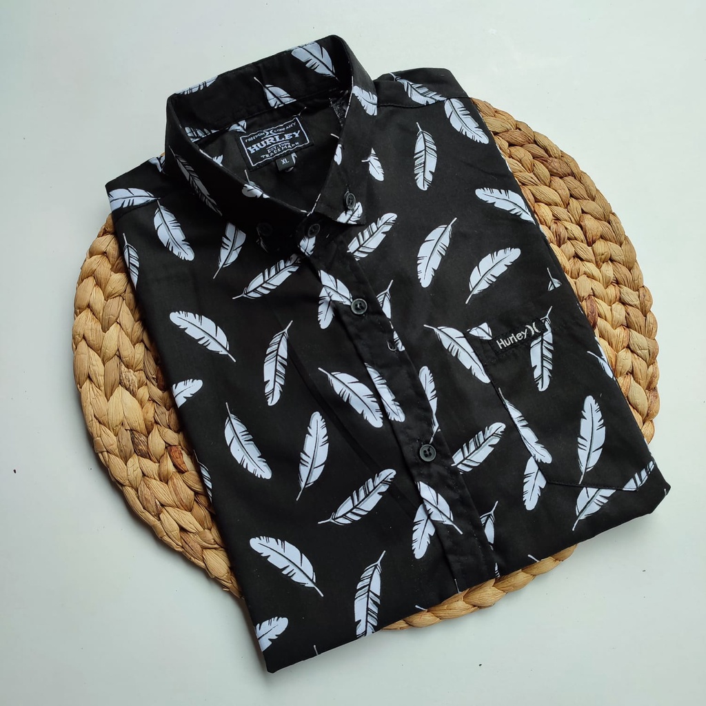 Kemeja Motif Pria Surfing Distro Lengan Pendek Grosir Termurah