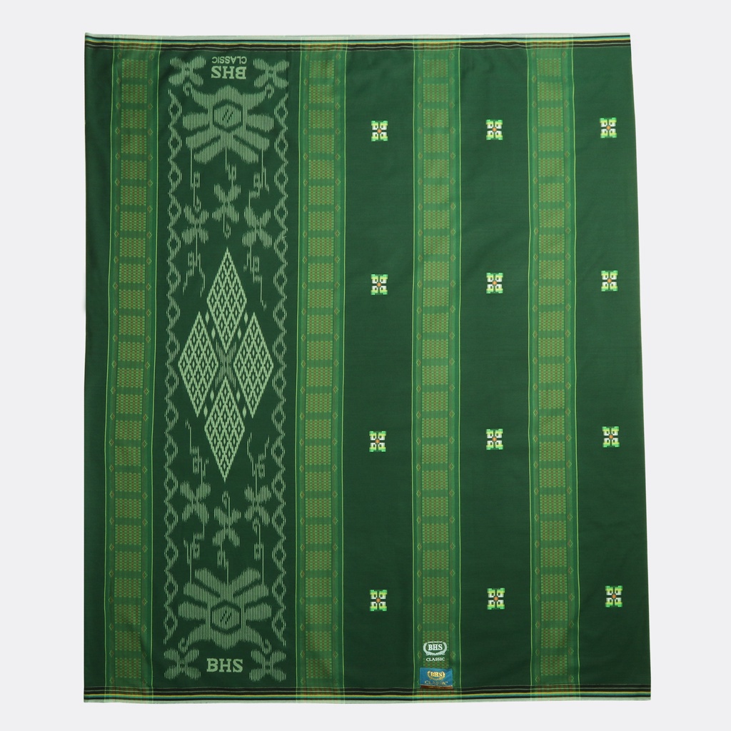 Sarung BHS Classic Gold Motif Songket Berlian Hijau // BHS GOLD  SBR HIJAU