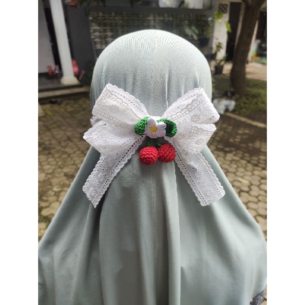 Konektor Masker Pita Vintage Renda Sailor Bow Strap Pengait Masker Hijab Lace Princessa Ribbon