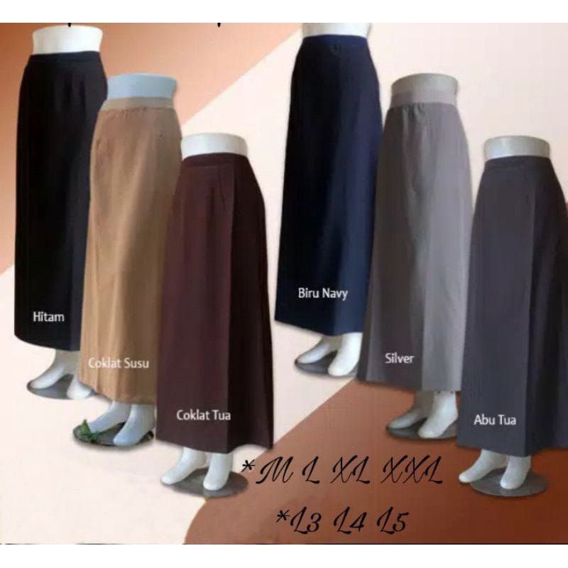 ROK SPAN PANJANG MAXI SKIRT BIG SIZE XXXL / ROK KERJA FORMAL / ROK SPAN JUMBO BB 70/100  KG//ROK SEPAN JUMBO