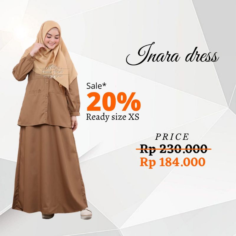 INARA DRESS KHAKY / TOYOBO HQ / BY FANIA HIJAB