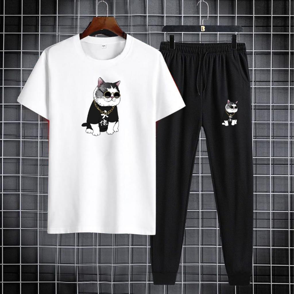 Asgard777 - SETELAN JOGGER KUCING CAT / baju panjang pria / baju pria distro / sweater pria / celana panjang pria / celana jogger pria