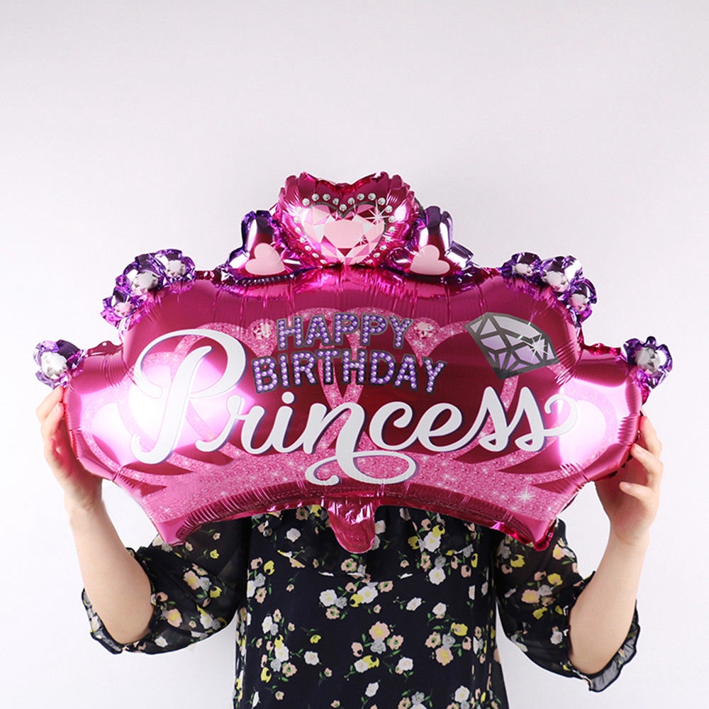 Balon foil Bentuk Mahkota Warna pink Untuk Dekorasi Pesta Ulang Tahun Anak