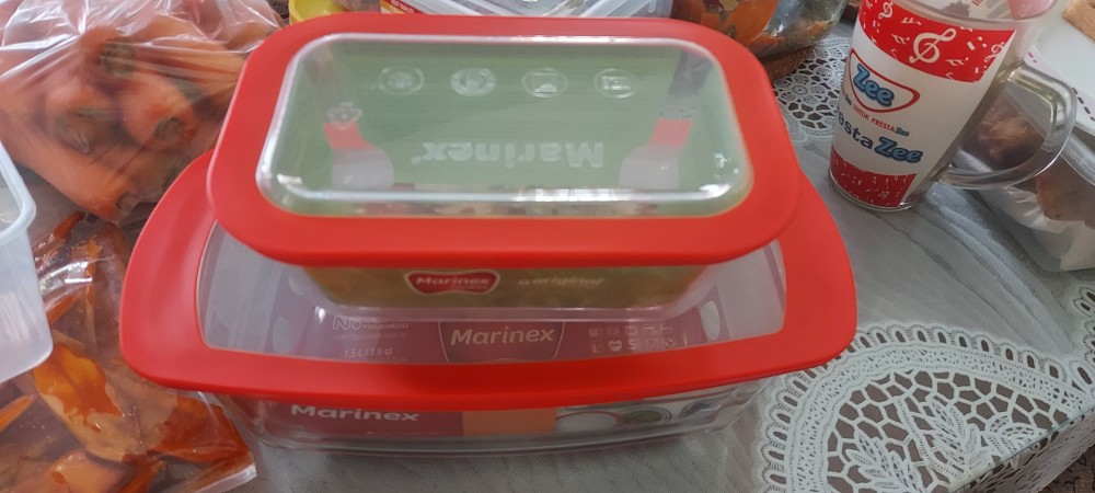 Loyang Kaca Segi + Tutup 700 Ml.6214 Marinex Import Produk