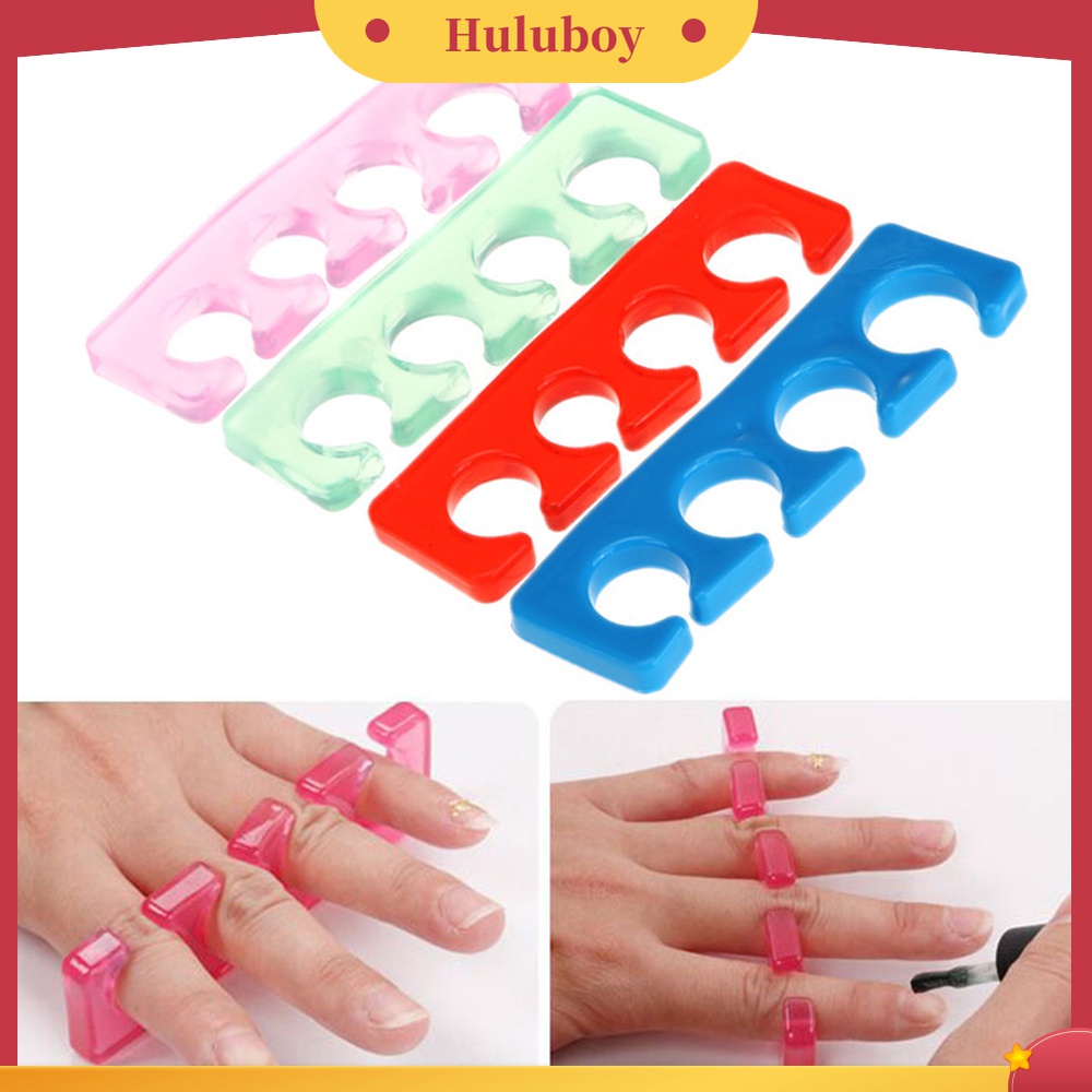 Huluboy Huluboy♡ 2pcs Pemisah Jari Kaki Bahan Silikon Lembut Untuk Manicure Pedicure