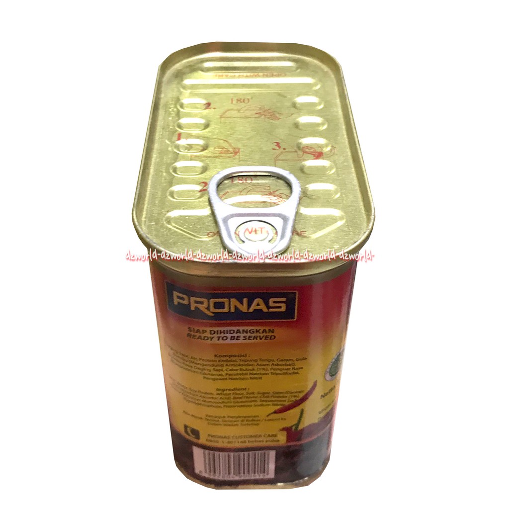 Pronas Corned Beef Chilly 340 gr makanan olahan daging sapi yang dikalengkan rasa pedas