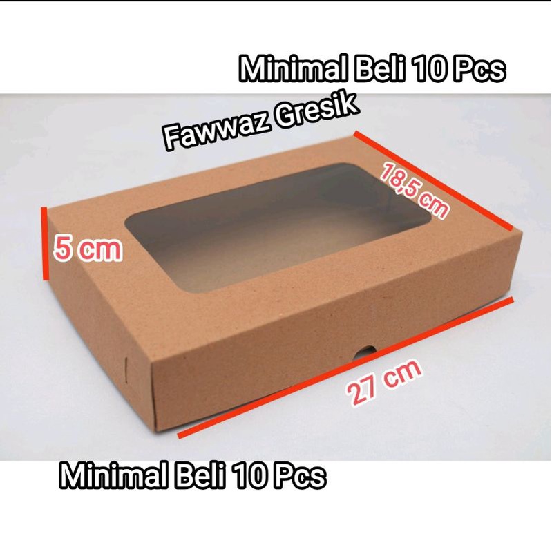 

(10 pcs) Dus Donat Kraft Laminasi Box Donat window Mika 27x18,5x5 cm Box Donat Kraft Window Laminasi Dalam / Box Donat Window/Box Donat Isi 6 / dus roti / dus kraft / KUE / ROTI / BROWNIES / DONUT / BOMBOLONI / MARTABAK