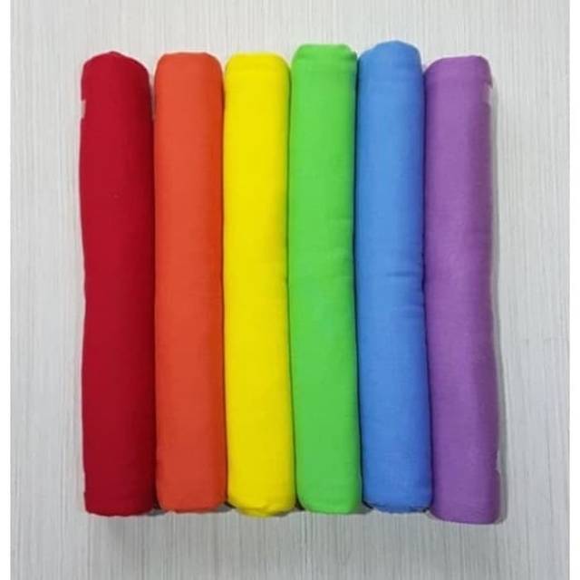 Bedong Kaos Polos Isi 6pcs Rainbow Pastel Bedong Bayi Baby Swaddle