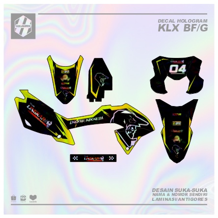 DECAL HOLOGRAM KLX 150 BF (001) DEKAL STIKER G SE PELANGI STICKER BUNGLON FULLBODY 2016 2017 2018 20