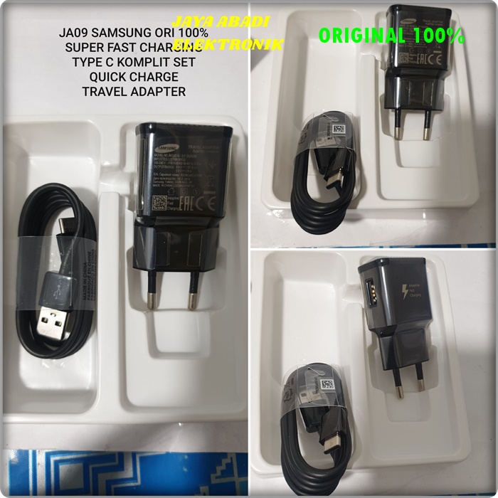 J09 SAMSUNG ORIGINAL ADAPTOR CHARGER SATU SET KABEL DATA USB TYPE C 15 WATT SUPPORT FAST CHARGING ADAPTOR ADAPTER TRAVEL CASAN FLASH CHARGE quallcomm multi universal volt gadget kabel data quick charge BISA SEGALA MERK HANDPHONE YANG SPCKET TYPE C