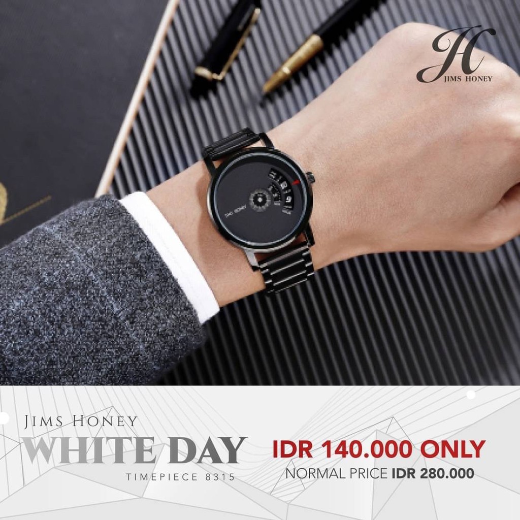 JAM TANGAN PRIA 8315 ORIGINAL JIMS HONEY WATER RESISTANT WATCH STAINLESS STEEL STRAP LAKI LAKI COWOK