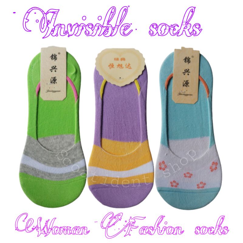 Kaos kaki Ankles/invisible socks Warna dan motif random(harga 1 pasang)