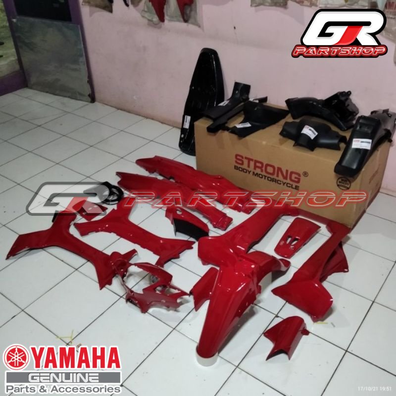 BODY HALUS DAN KASAR FULLSET MERAH F1ZR MERK STRONG FIZR FIZ F1Z R BODI FULL SET SAYAP LUAR DALAM DASI FENDER SPAKBOR PED SAMBUNGAN COVER CAVER PANEL