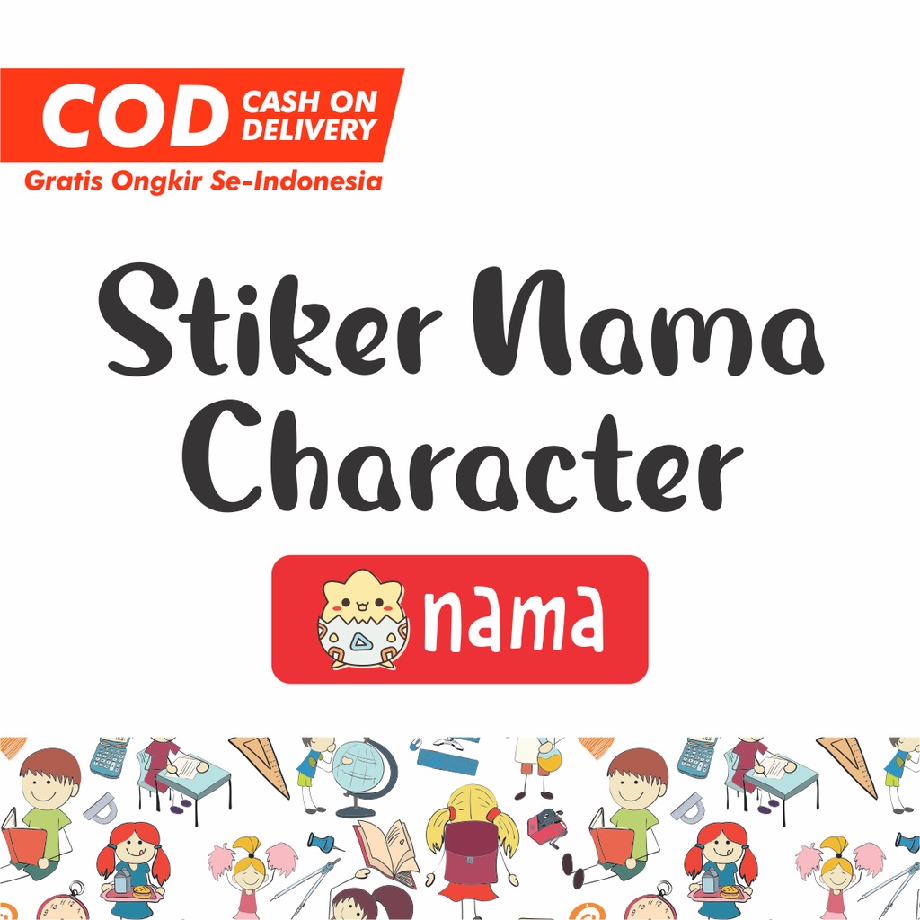 

Stiker Nama Character, label nama 1 set isi Up to 36 pcs