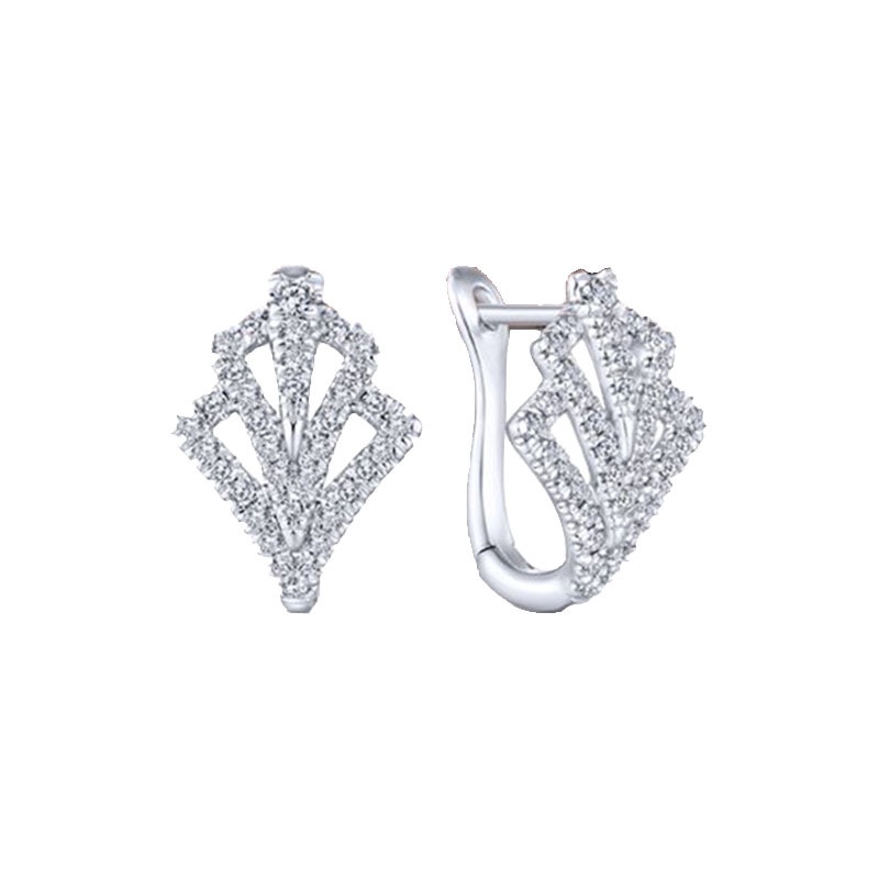 Chen Rui Anting Tusuk Gantung Desain Geometri Hias Berlian Gaya Perancis Untuk Wanita