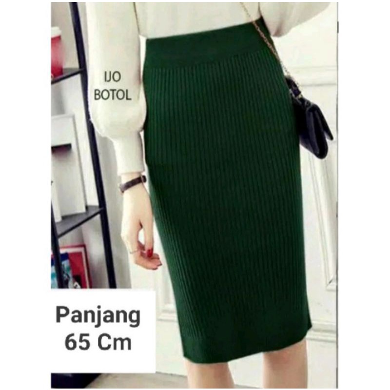 ROK PREMIUM ROK RAJUT SPAN PENDEK | MIDI SKIRT PREMIUM | ROK SPANT OUTER KNIT | ROK PENDEK