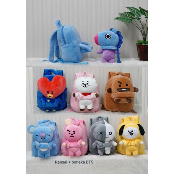 Ransel Boneka B-T-S(boneka bisa dilepas)/Bagpack anak/tas ransel chimmy koya tata RJ shoky/Tas Karakter