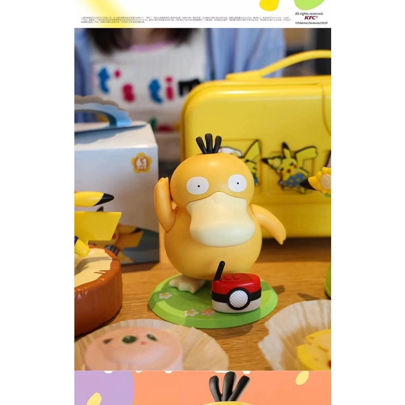 HANYA PAJANGAN BUKAN YANG DANCE Figure Pokemon Pikachu Duck Anime Character Kettle Psyduck Children's Toy Model Kawaii Children's Birthday GifT