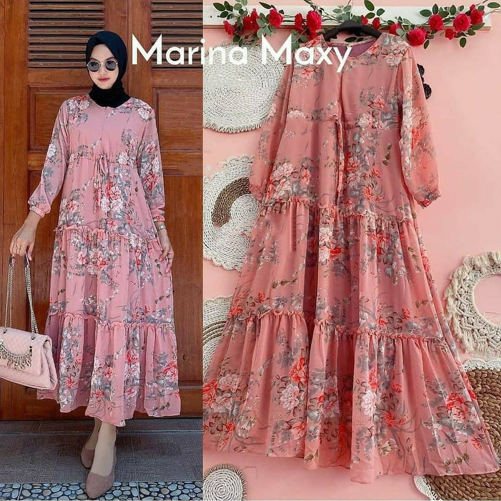 Marinda Maxy l Marina Dress Gamis Muslim Wanita Terlaris