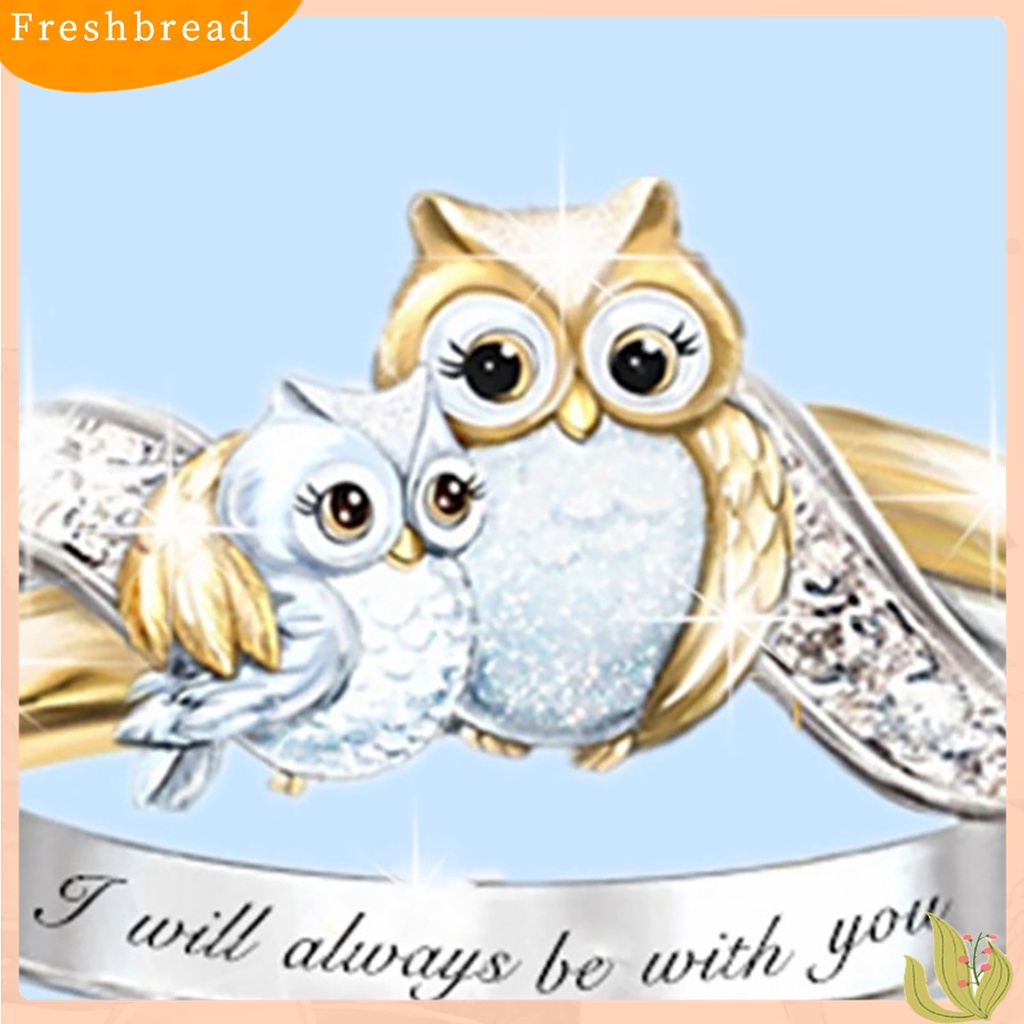 Terlaris Ring Internal Lettering Implying Faux Drill Jewelry Gifts Animal Owl Ring for Christmas