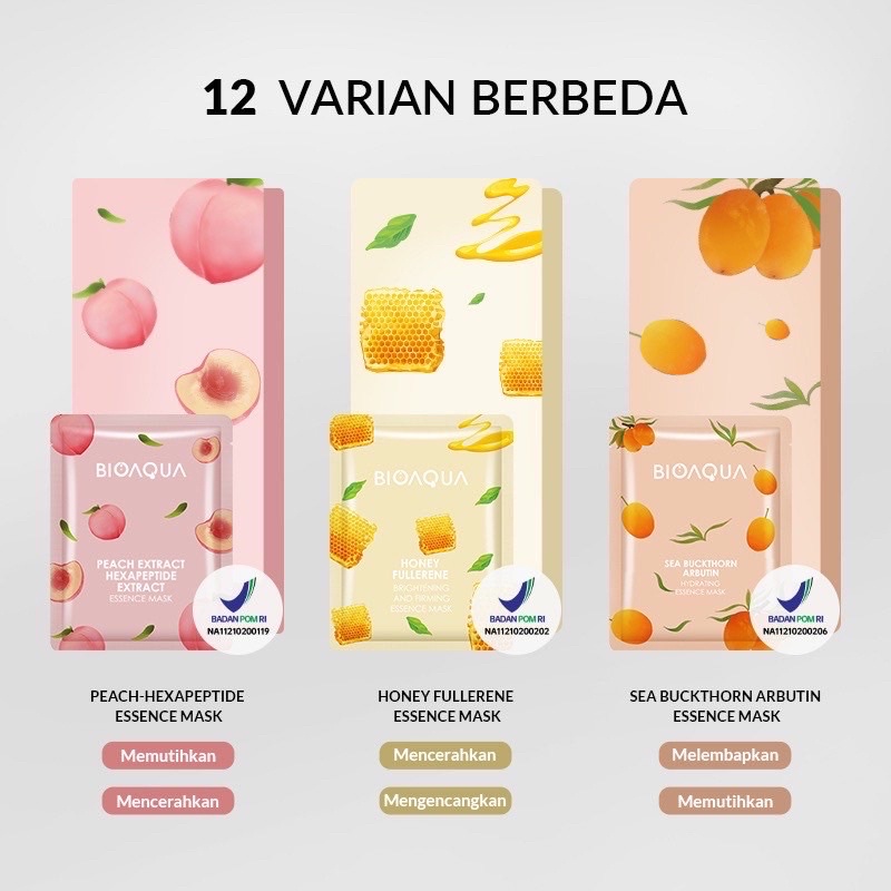 BIOAQUA Essence Sheet Mask | 10X Facial Sheet Mask | Vegetables &amp; Fruits Sheet Mask | Flowers Sheet Mask | Cereal Sheet Mask