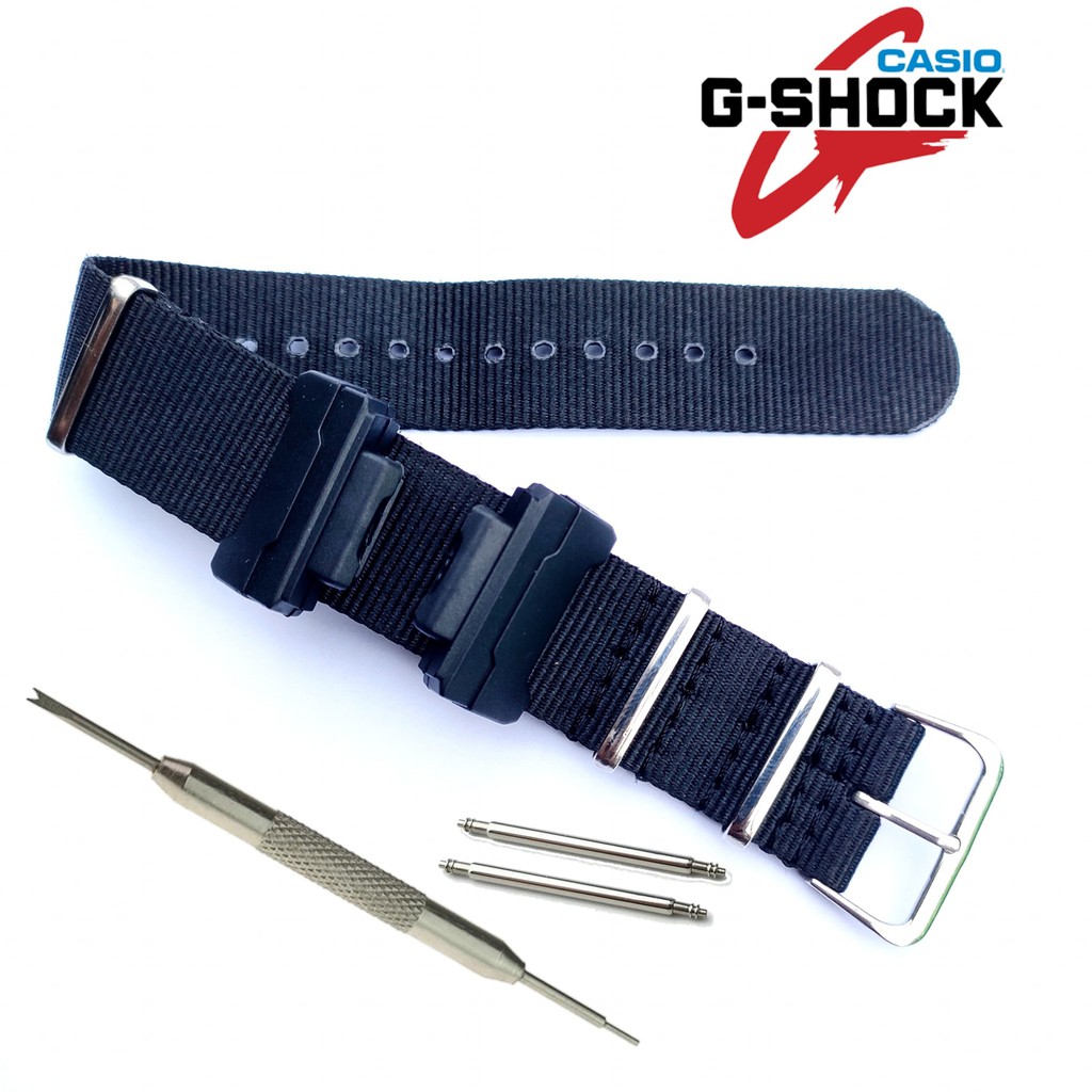 Strap Casio Tali Jam Canvas Adapter Black silver