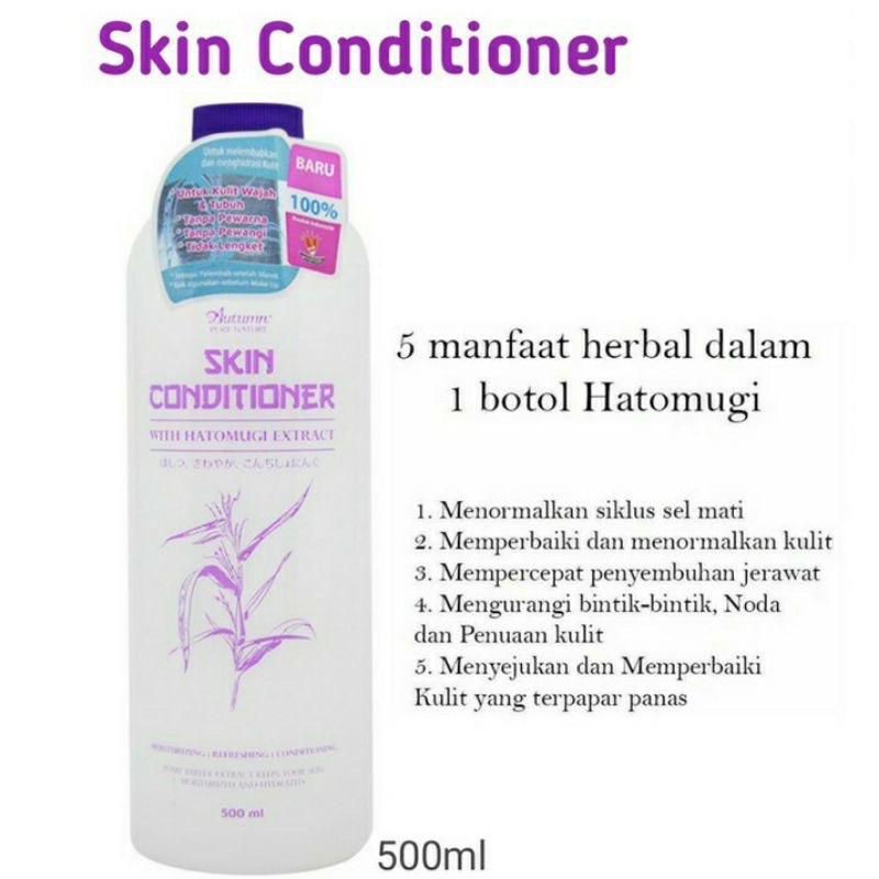 [READY STOCK] Autumn Skin Conditioner With Hatomugi Extract 500mL Original BPOM By Autumn Pure Nature