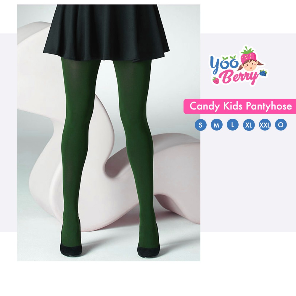 YooBerry Candy Kids Pantyhose Stocking Legging Anak Dark Green Hijau Berry Mart