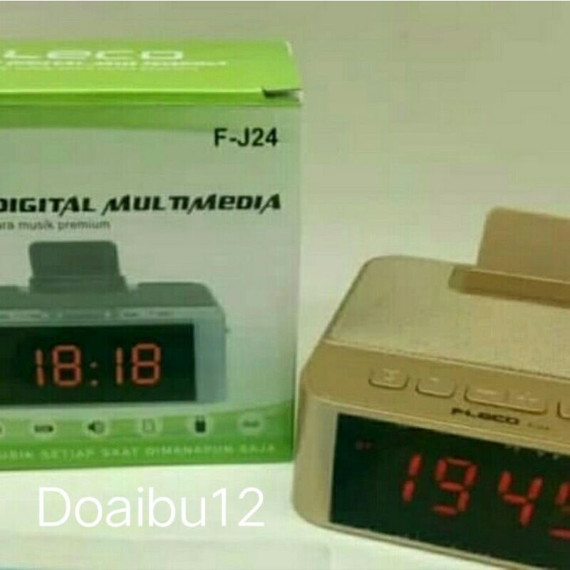 Cod Speaker Jam Alarm//Speaker Bluetooth//Speaker Fleco F-J24 Murah