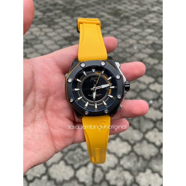 Jam Tangan Alexandre Christie Ac 9601 Automatic Original Yellow Pria