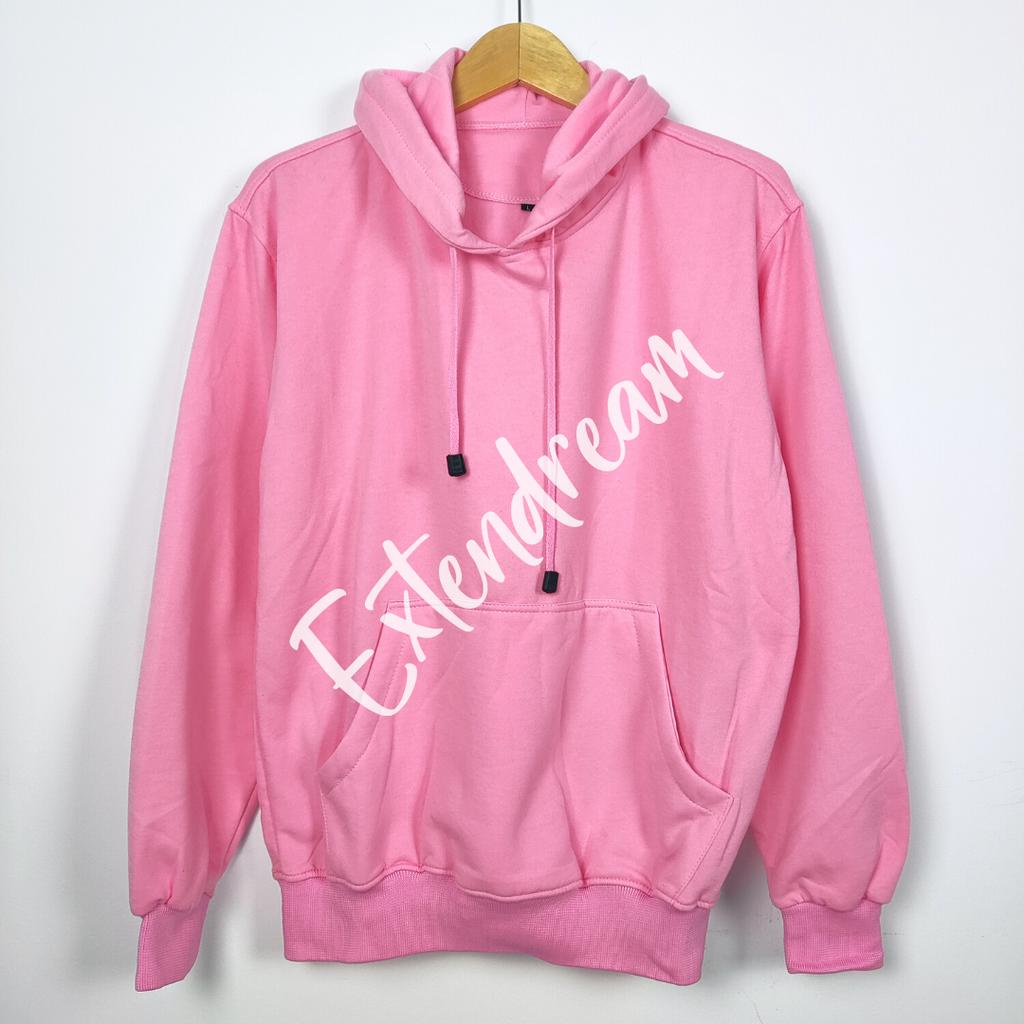 Extendream Jaket Sweater Hoodie Jumper Fleece Polos Premium Warna Baby Pink Fanta Muda Pink Baby Pas