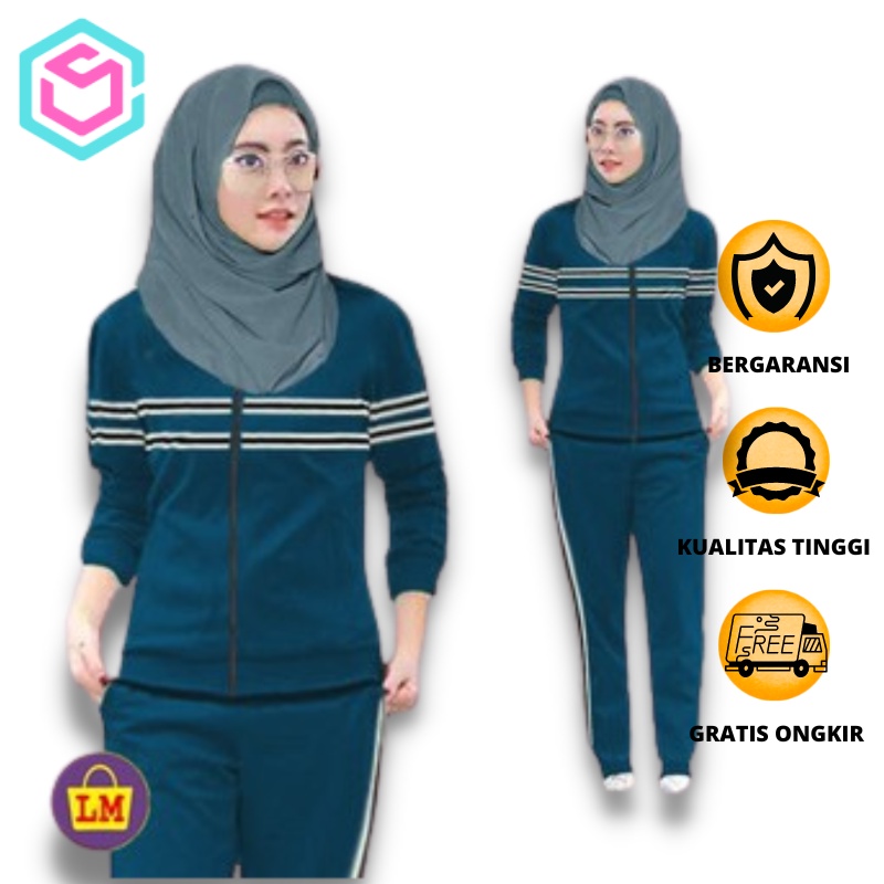 Baju senam training wanita setelan jumbo stelan olahraga cewek seragam olahraga terlaris